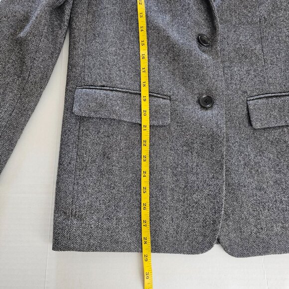 Everlane The Oversized Blazer Wool Gray Herringbone Boyfriend Fit Classic Sz 0 - Picture 13 of 16